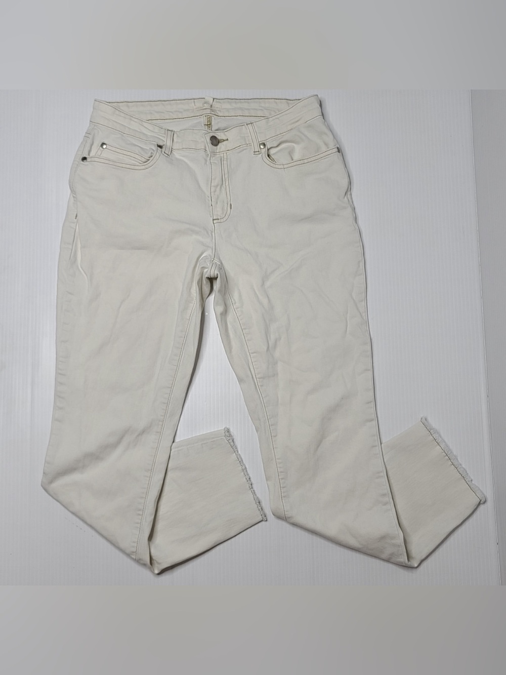 Eileen Fisher, White Skinny Ankle Jeans, Size 6